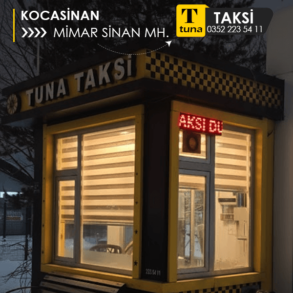 Mimarsinan Mahallesi'nde güvenilir taksi durağı.